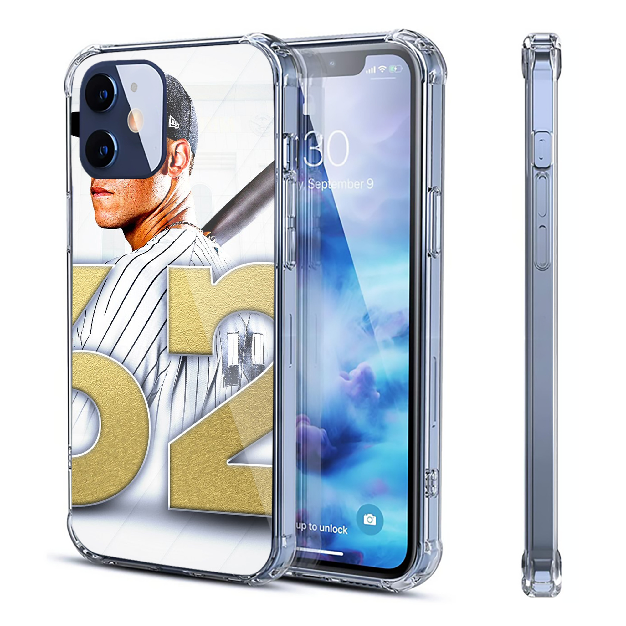 aaron judge 62nd home run Clear IPhone 12 Case – Soft TPU With UV Print – Enhanced Drop Protection, Precise Fit, Anti-Fingerprint, Customizable Design, Scratch-Resistant, Yellow-Resistant